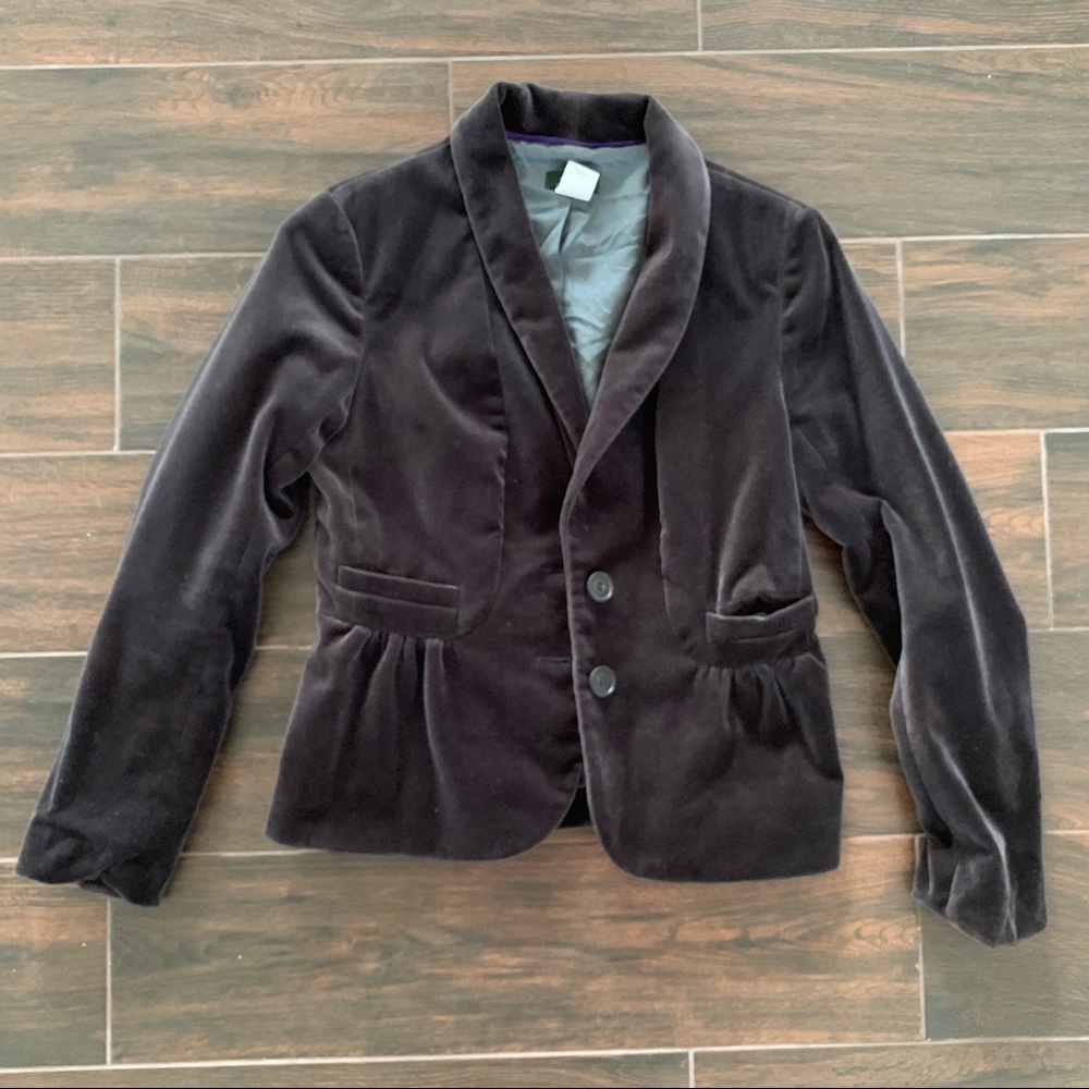 J Crew velvet fitted blazer jacket